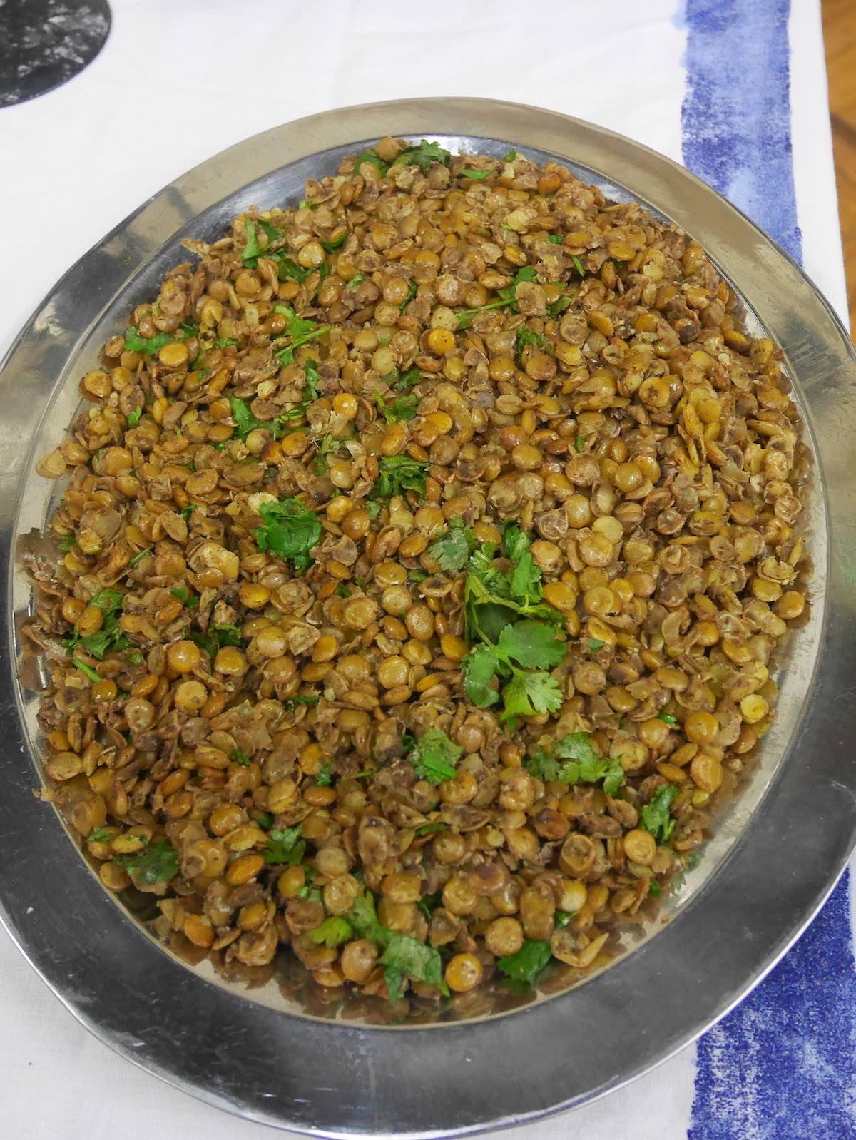 Dish of lentils